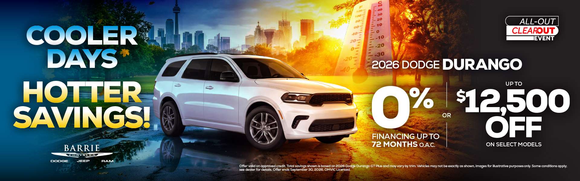 2026 Dodge Durango - 0% Financing For Up To 72 Months O.A.C.* OR Up To $12,500 Off On Select Models